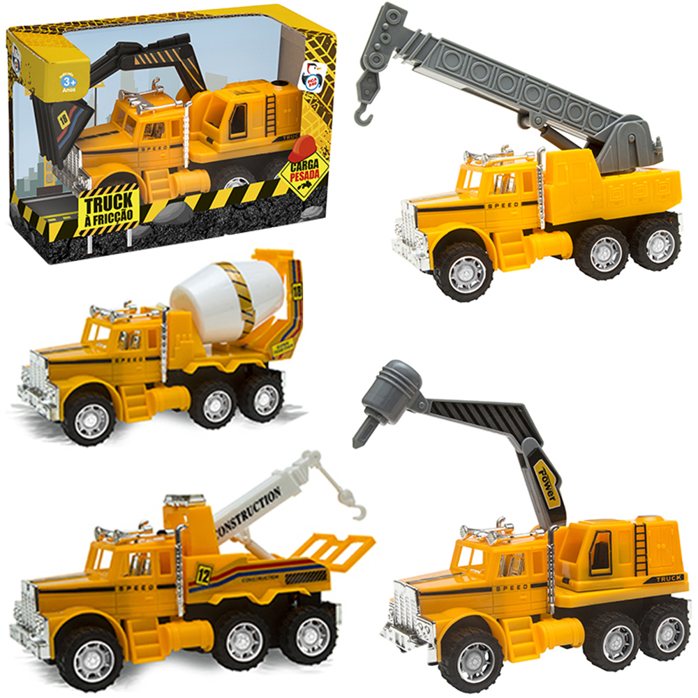 CAMINHAO CONSTRUCAO A FRICCAO TRUCKS SORTIDOS NA CAIXA