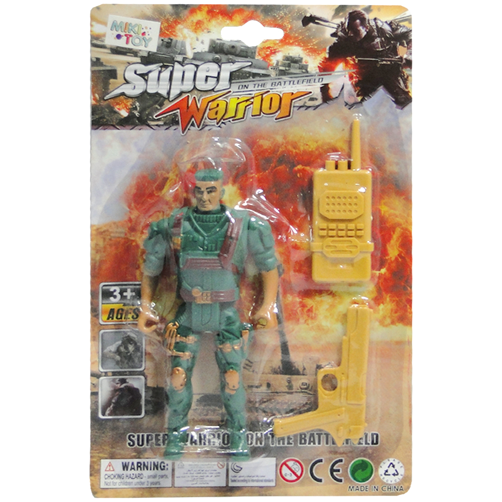 BONECO SOLDADO MILITAR COM ARMA + ACESSORIO SUPER WARRIOR