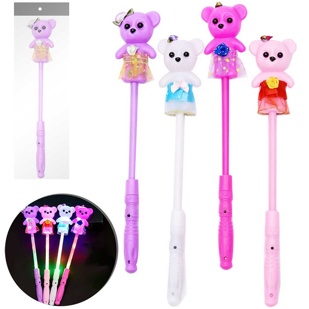 VARINHA MAGICA / CETRO URSO COM LUZ A BATERIA 39CM