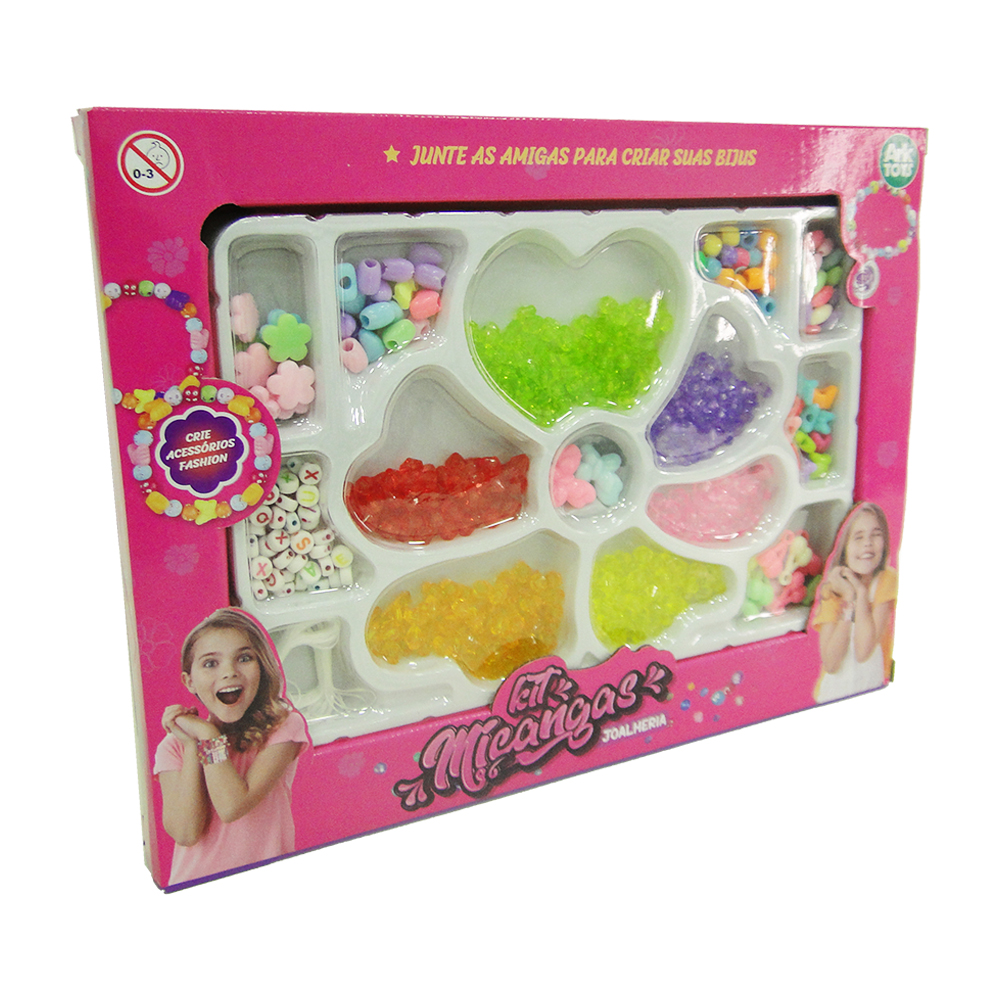 KIT BELEZA / BIJUTERIA INFANTIL COM MICANGAS SORTIDAS JOALHERIA