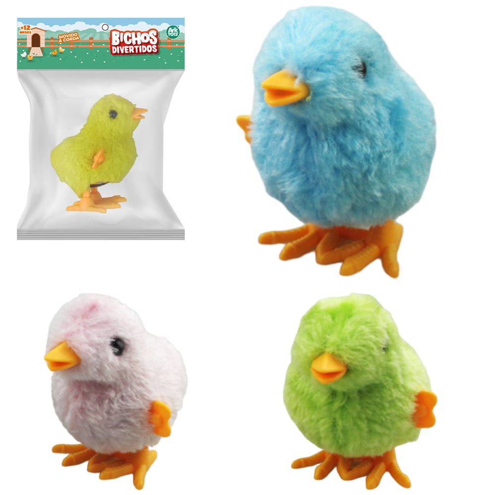 PINTINHO DE PLASTICO / PELUCIA A CORDA 8X8X5CM