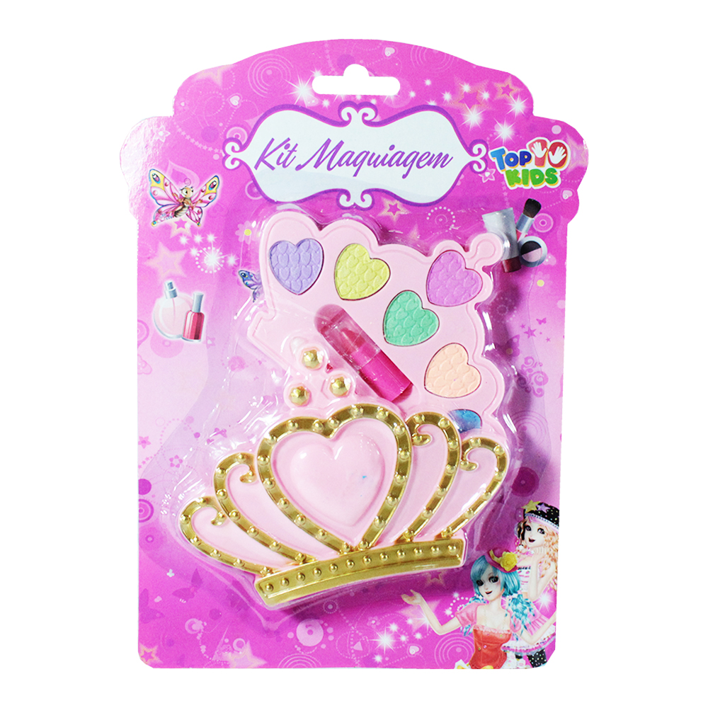 ESTOJO DE MAQUIAGEM COM SOMBRA E BATOM PARA BONECA COROA TOP KIDS