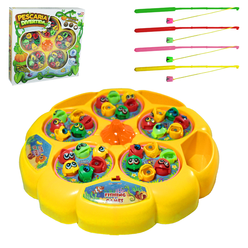 PEGA PEIXE A PILHA PESCARIA DIVERTIDA COM SOM TOP KIDS