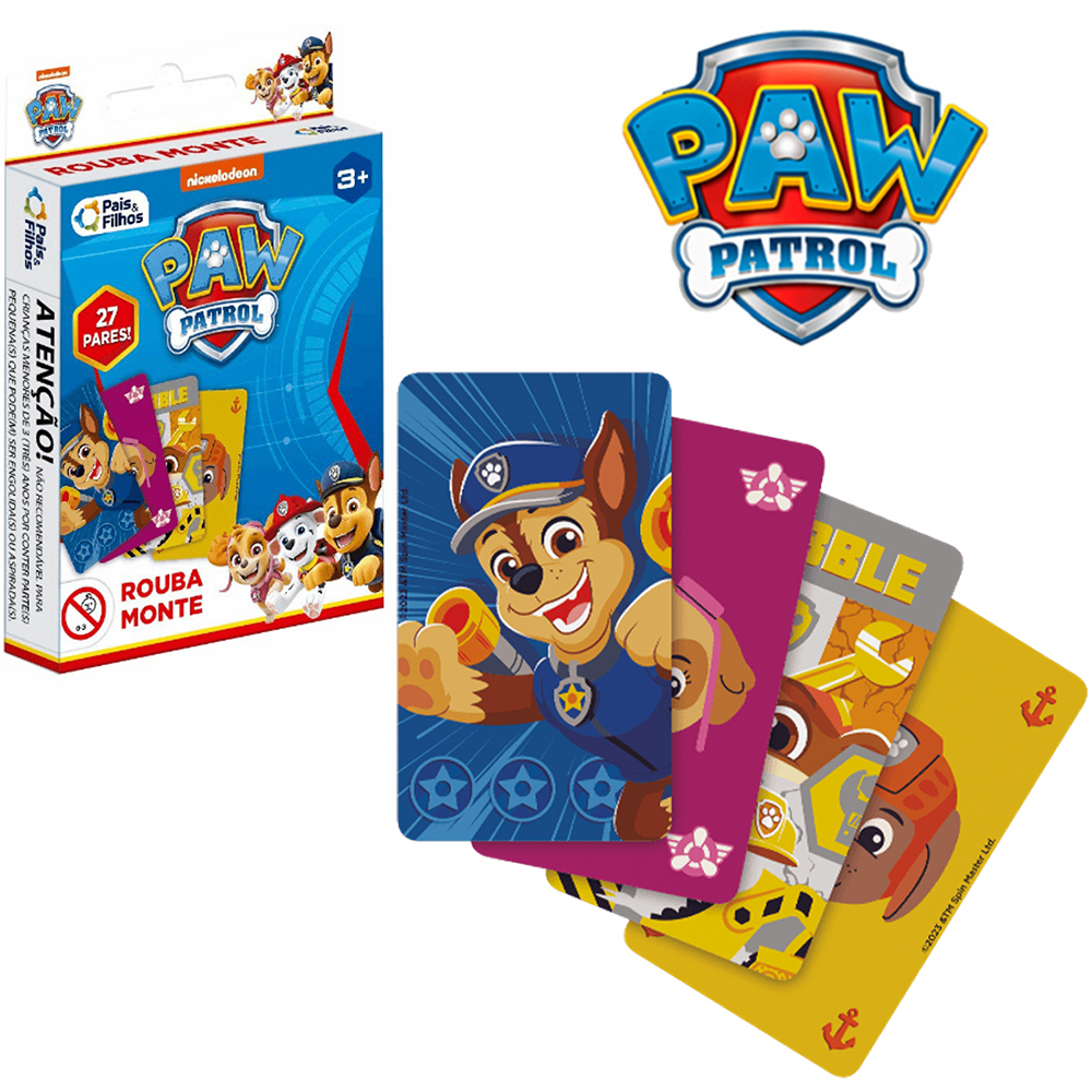 PATRULHA CANINA JOGO ROUBA MONTE COM 54 CARTAS