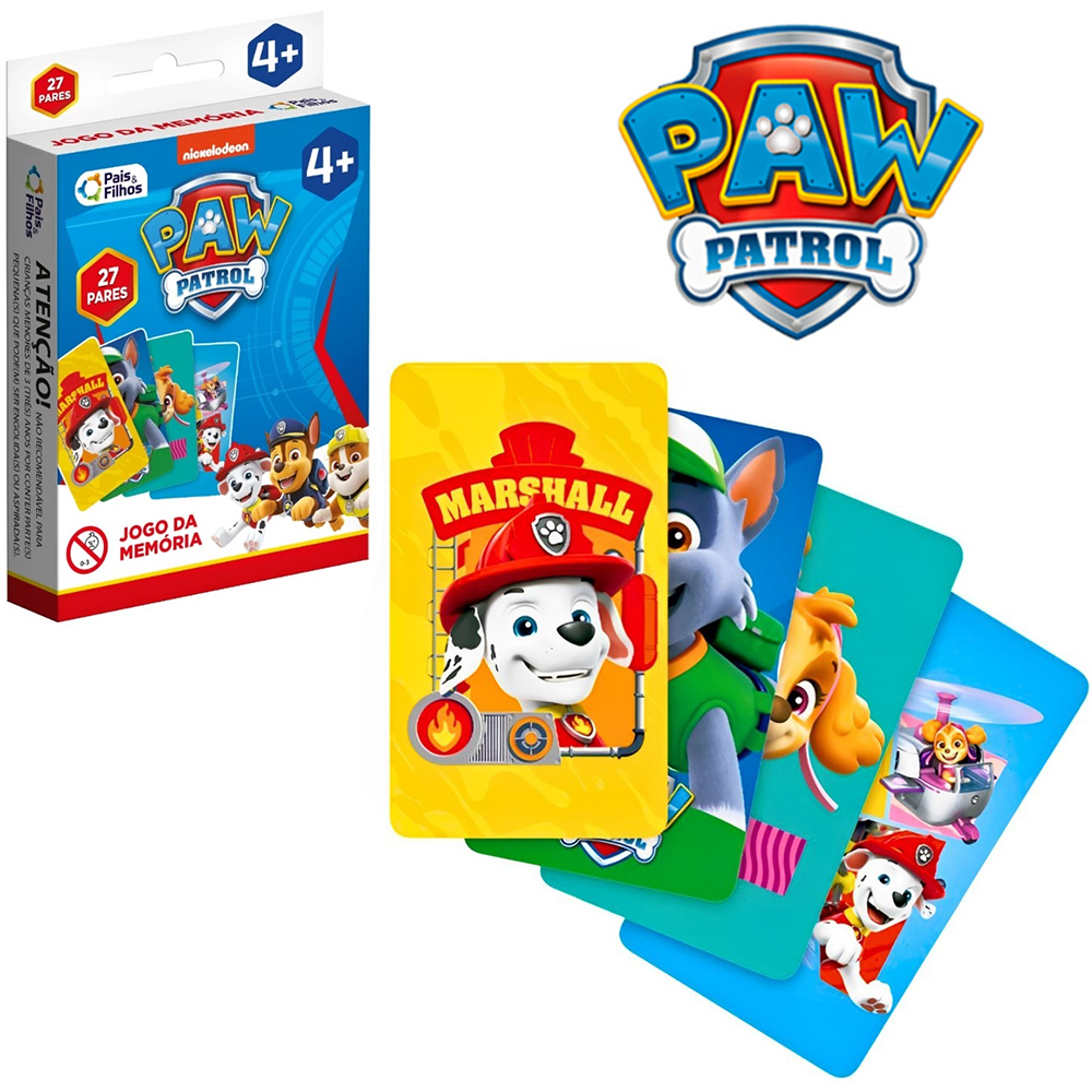 PATRULHA CANINA JOGO DA MEMORIA COM 54 CARTAS