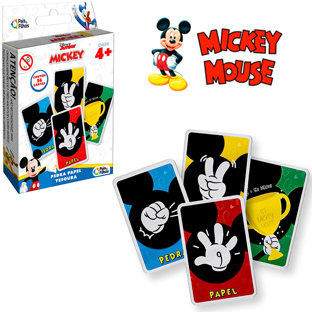 MICKEY JOGO PEDRA - PAPEL E TESOURA COM 56 CARTAS