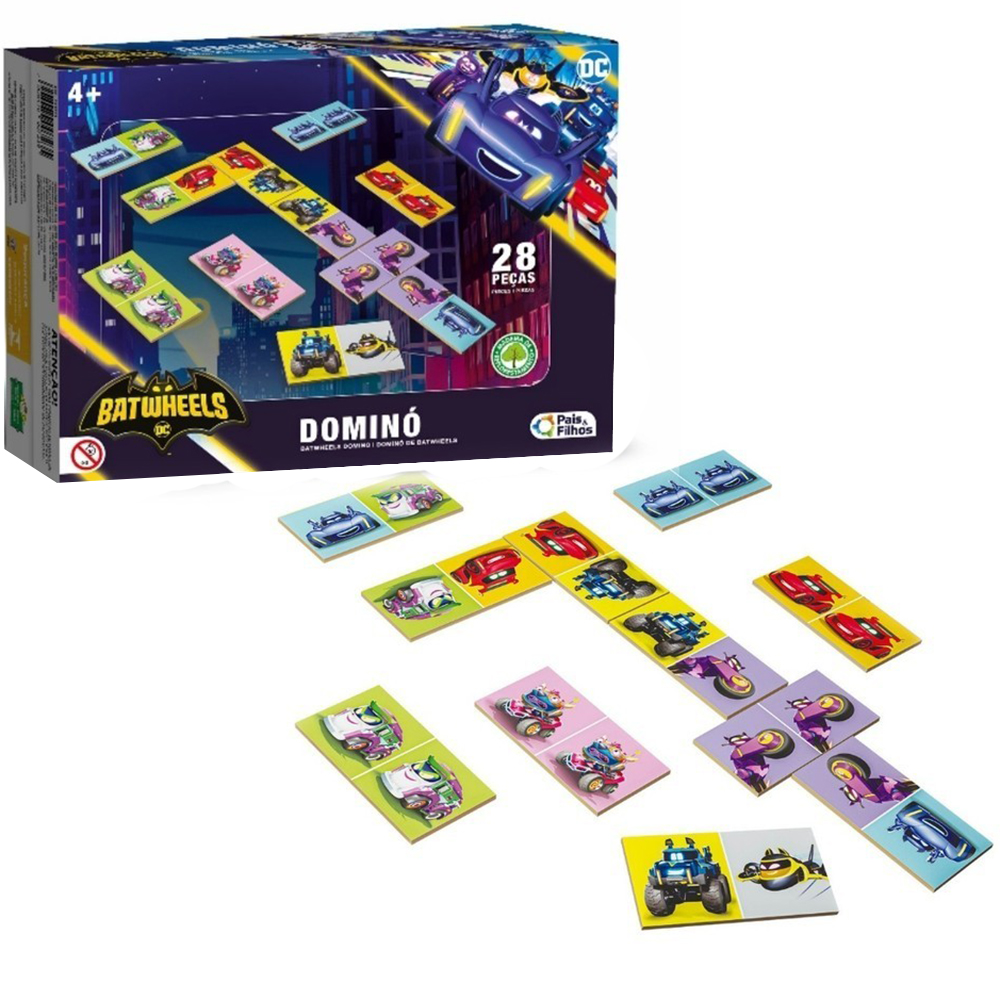 BATWHEELS DC DOMINO DE MADEIRA MDF 
