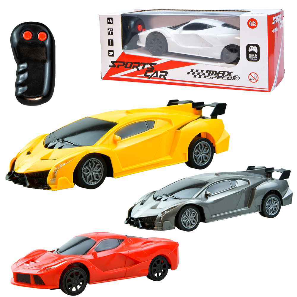 CARRO COM CONTROLE REMOTO SEM FIO SPORTS CAR 3 FUNCOES A PILHA