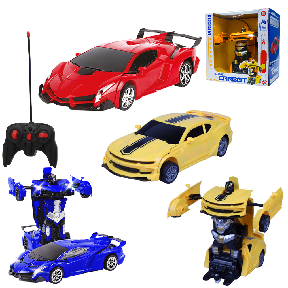 ROBO TRANSFORME CARRO COM CONTROLE REMOTO SEM FIO MAX SPEED CARBOT A PILHA