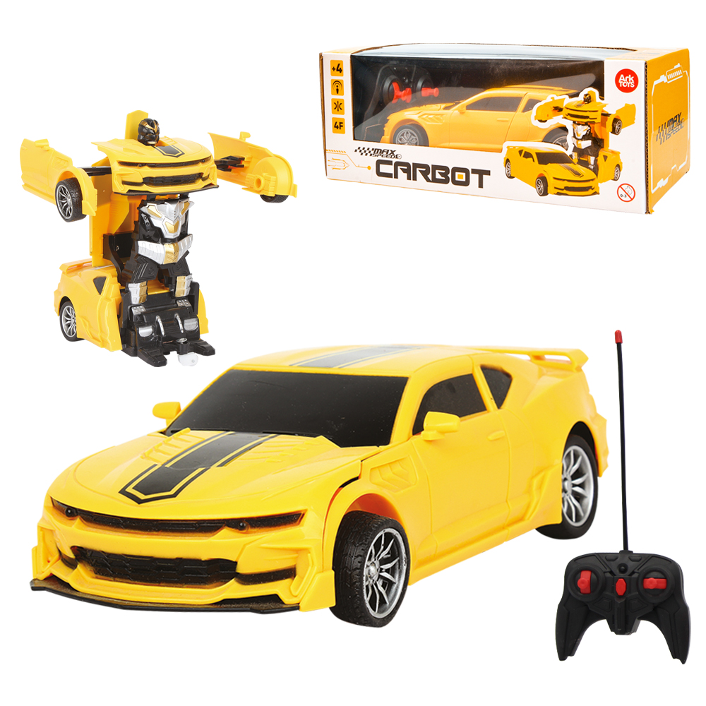 CARRO COM CONTROLE REMOTO SEM FIO TRANSFORME ROBO MAX SPEED CARBOT A PILHA
