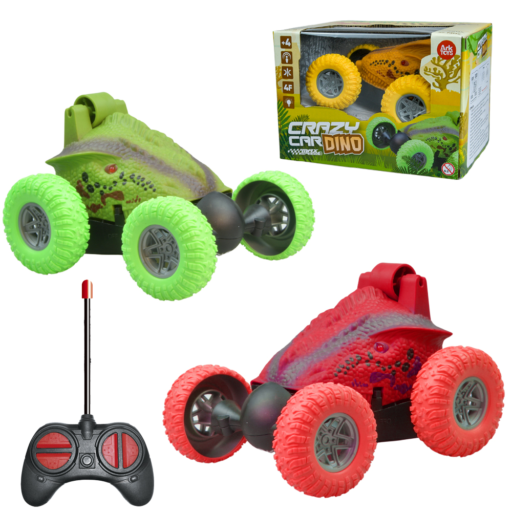 CARRO MALUCO CAMBALHOTA COM CONTROLE REMOTO SIM FIO CRAZY CAR DINO A PILHA
