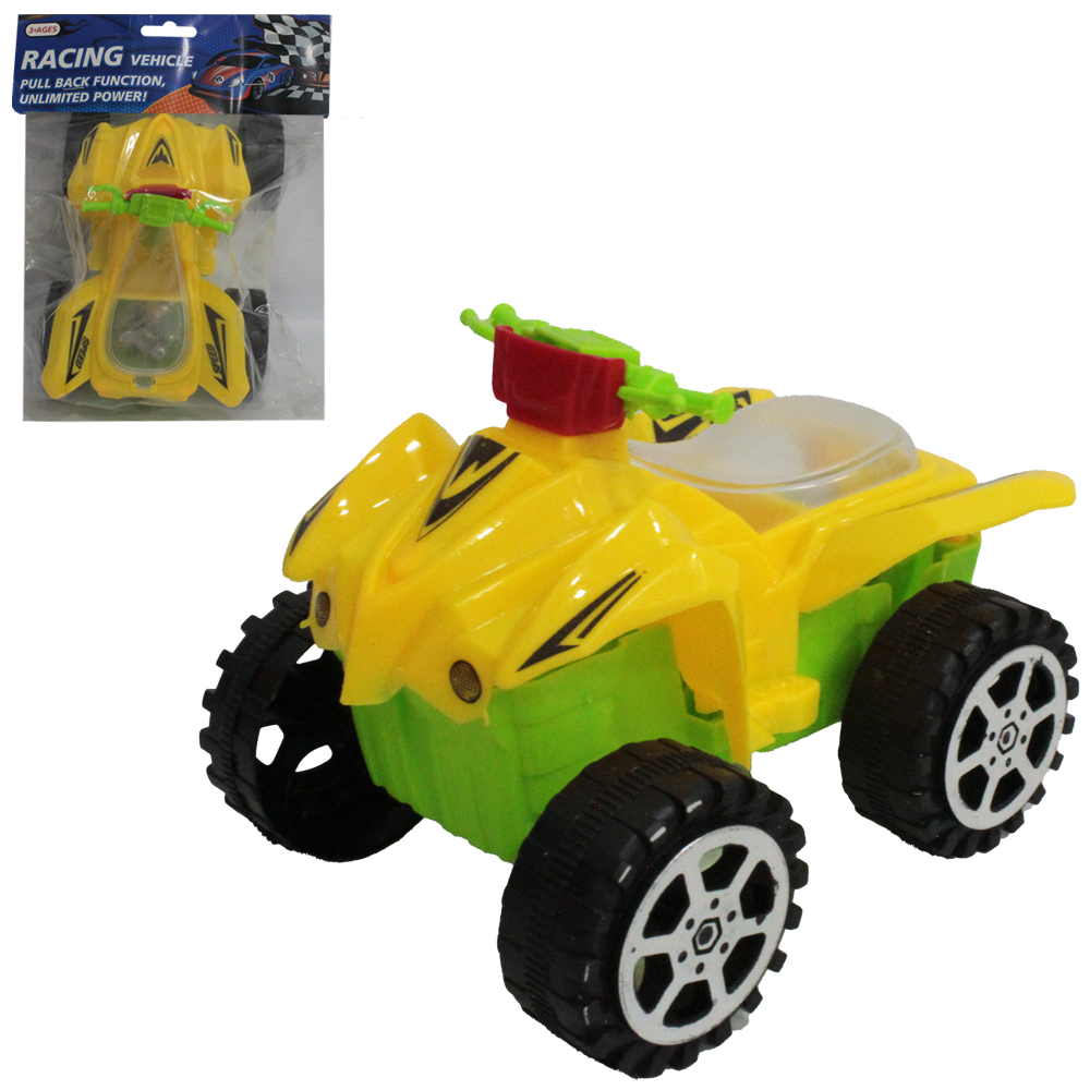 QUADRICICLO A CORDA RACING COM LUZ 12,5X9,5X8,5CM