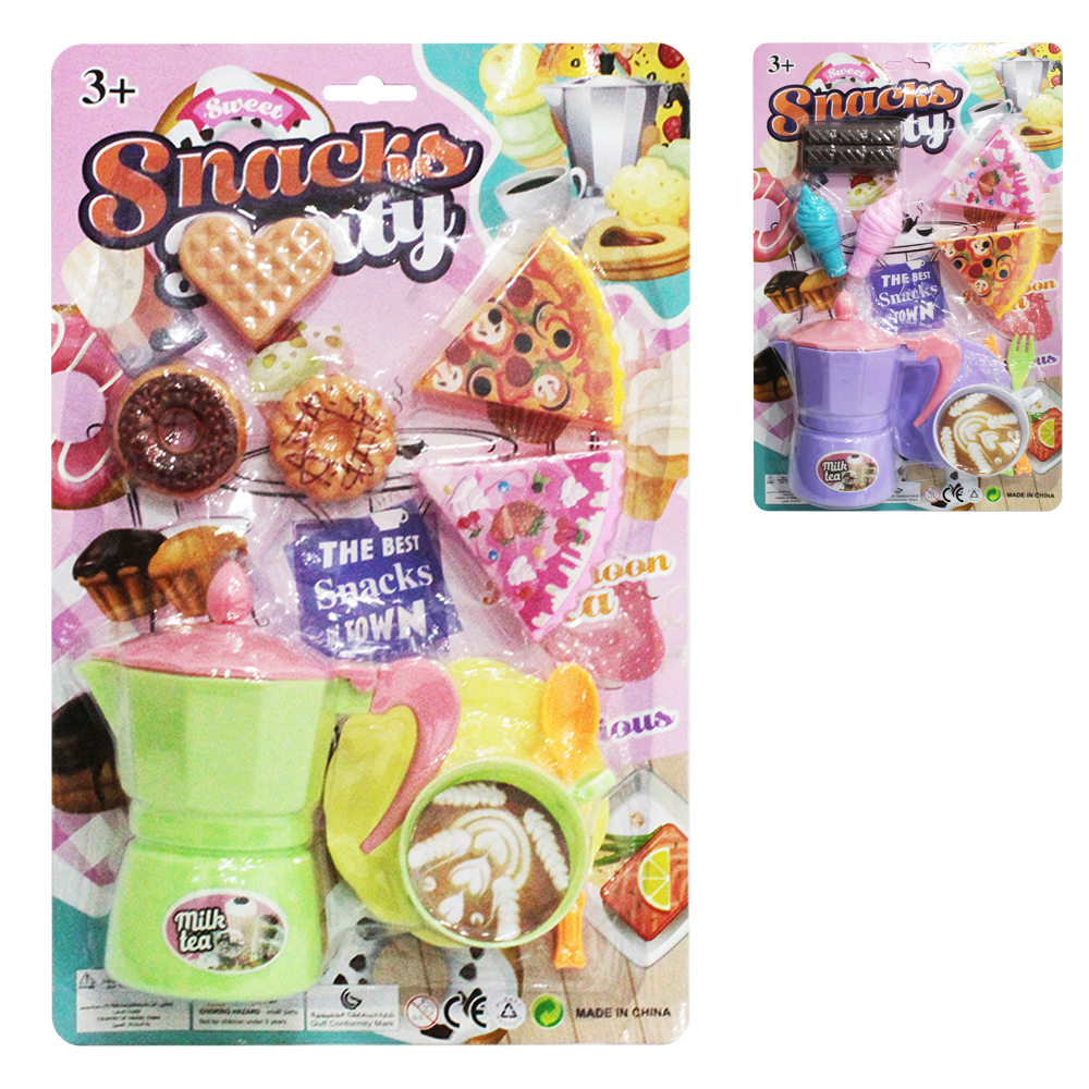 KIT COZINHA INFANTIL COM CAFETEIRA ITALIANA + XICARA E ACESSORIOS SMACKS PARTY 10 PECAS