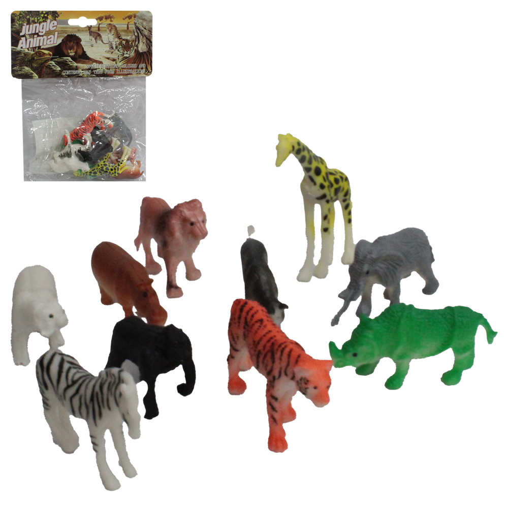 KIT ANIMAL SELVAGEM DE PVC JUNGLE ANIMAL COM 10 PECAS