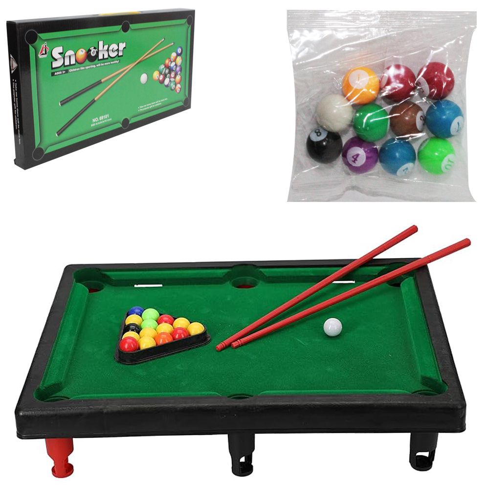 MESA DE SINUCA / BILHAR SNOOKER COM ACESSORIOS 21 PECAS 44,5X25X10CM