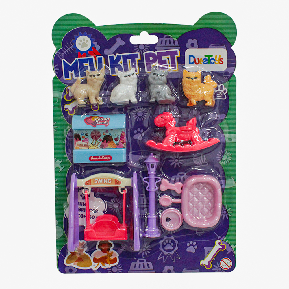 KIT PET COM GATO + BALANCO E ACESSORIOS MEU KIT PET 9 PECAS