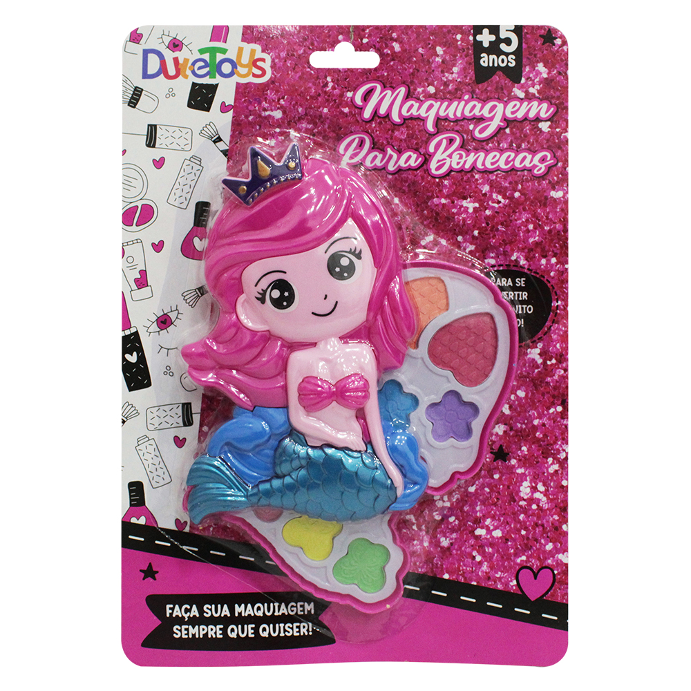 ESTOJO DE MAQUIAGEM COM SOMBRA + PINCEL PARA BONECA SEREIA