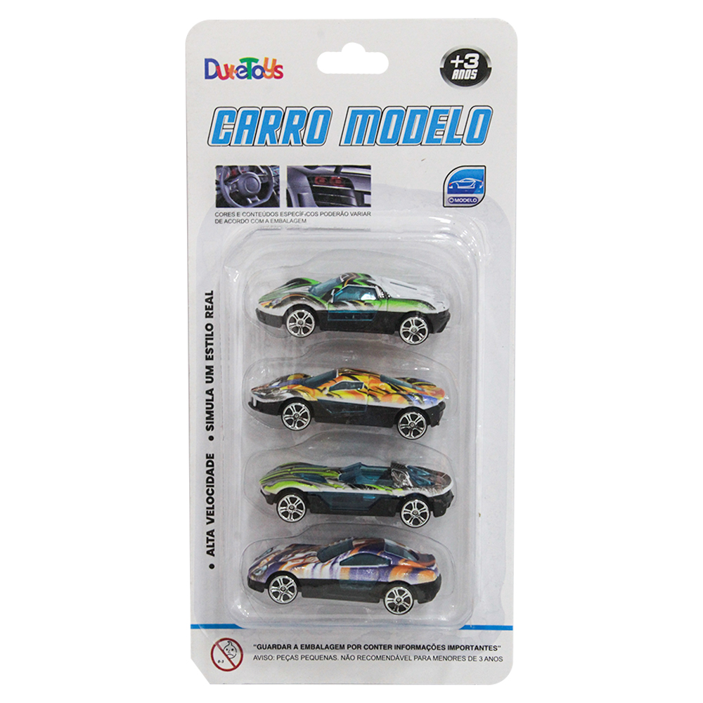 CARRO MODELO RODA LIVRE COM 4 PECAS