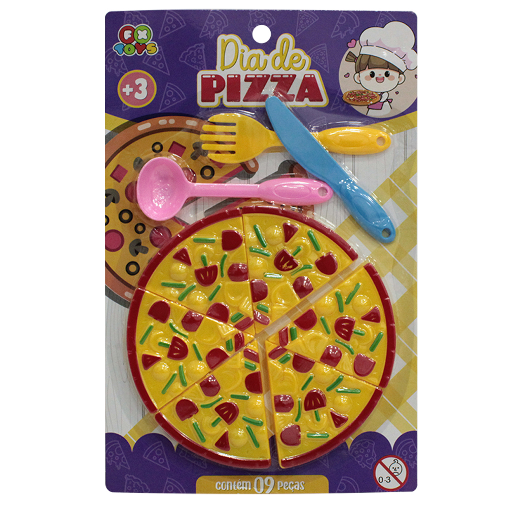 KIT COZINHA INFANTIL DIA DE PIZZA 9 PECAS