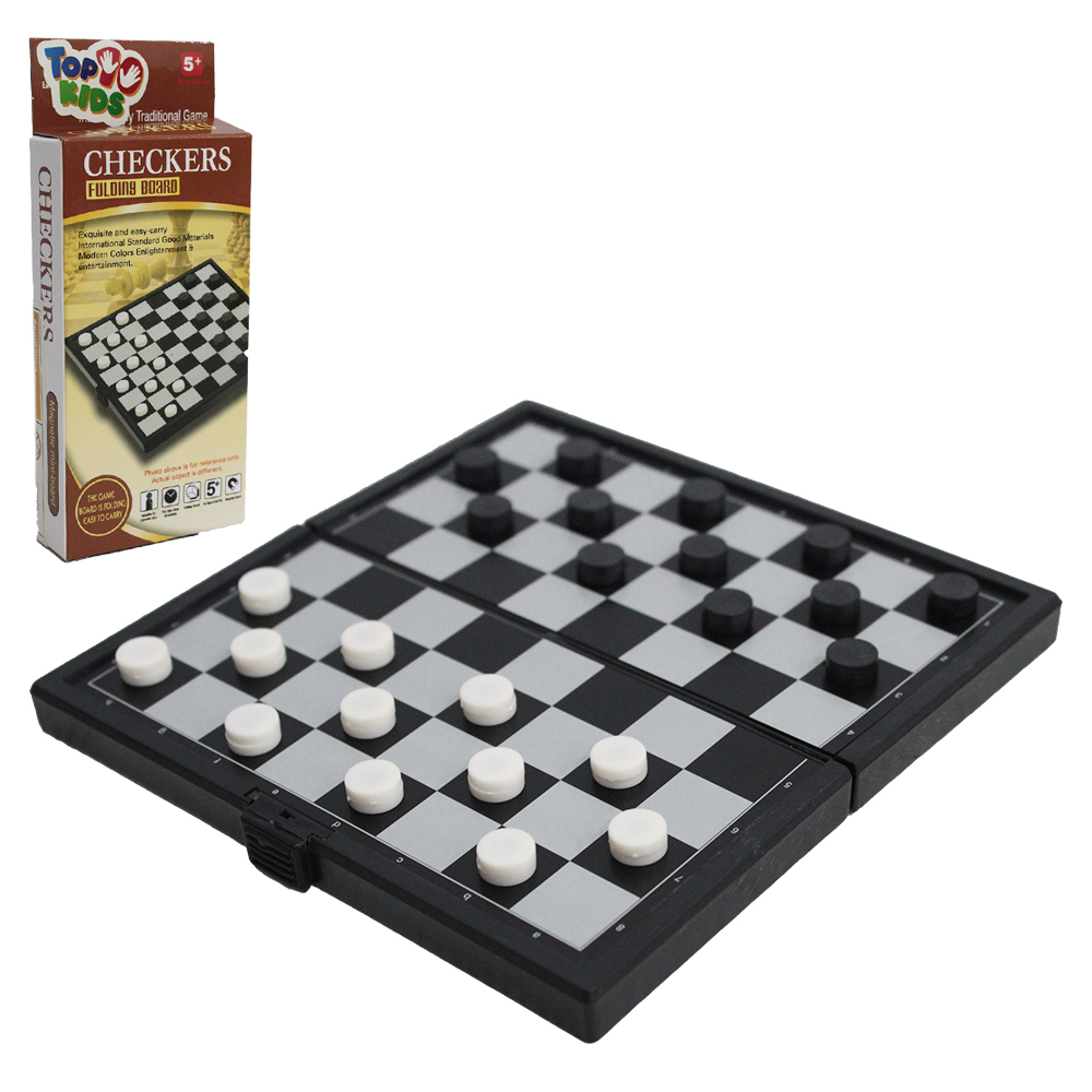 JOGO DE DAMA COM TABULEIRO MAGNETICO + 24 PECAS TOP KIDS 13X13CM
