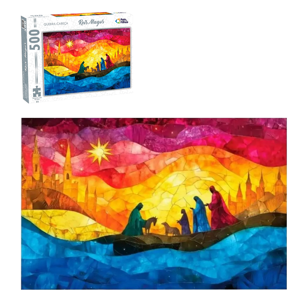 QUEBRA CABECA REIS MAGOS COM 500 PECAS 54X37CM