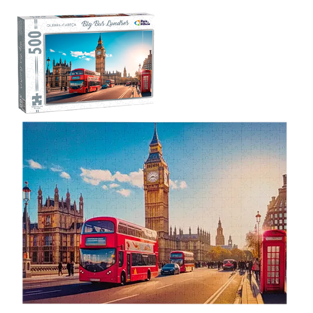 QUEBRA CABECA BIG BUS LONDRES COM 500 PECAS 54X37CM