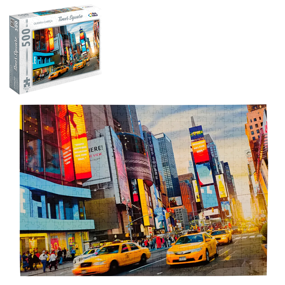 QUEBRA CABECA TIMES SQUARE COM 500 PECAS 54X37CM