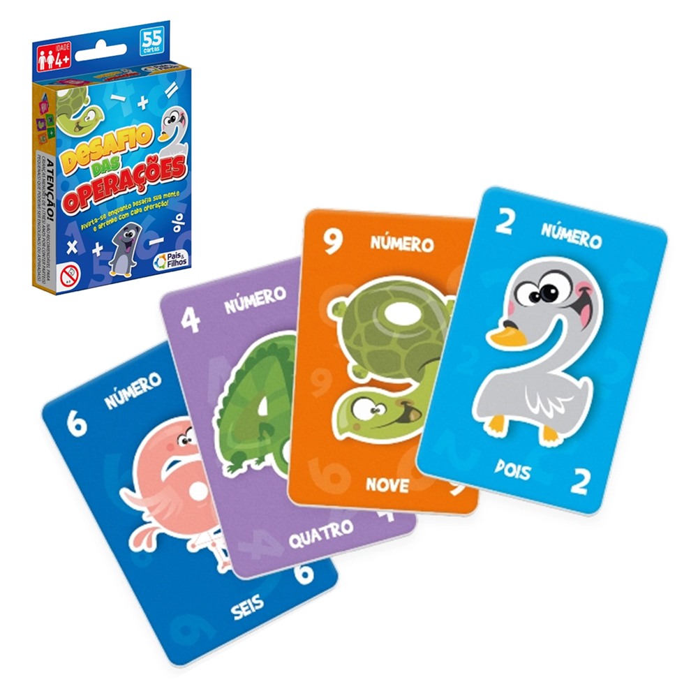 JOGO DESAFIO DAS OPERACOES COM 55 CARTAS