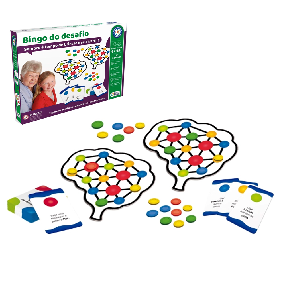 BINGO DO DESAFIO COM 4 CARTELAS + 112 CARTAS E 80 FICHAS