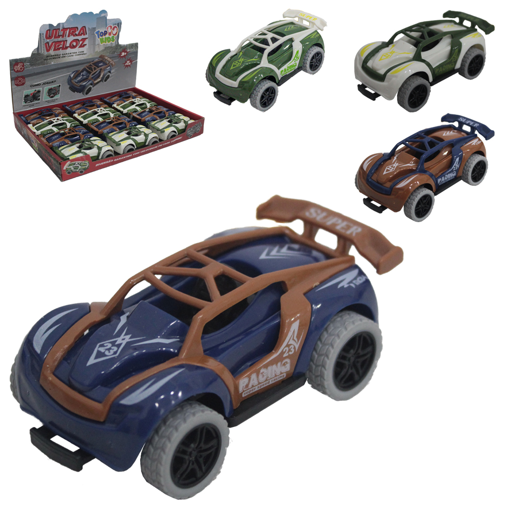 CARRO MALUCO CAMBALHOTA A FRICCAO PULL BACK 360º ULTRA VELOZ TOP KIDS
