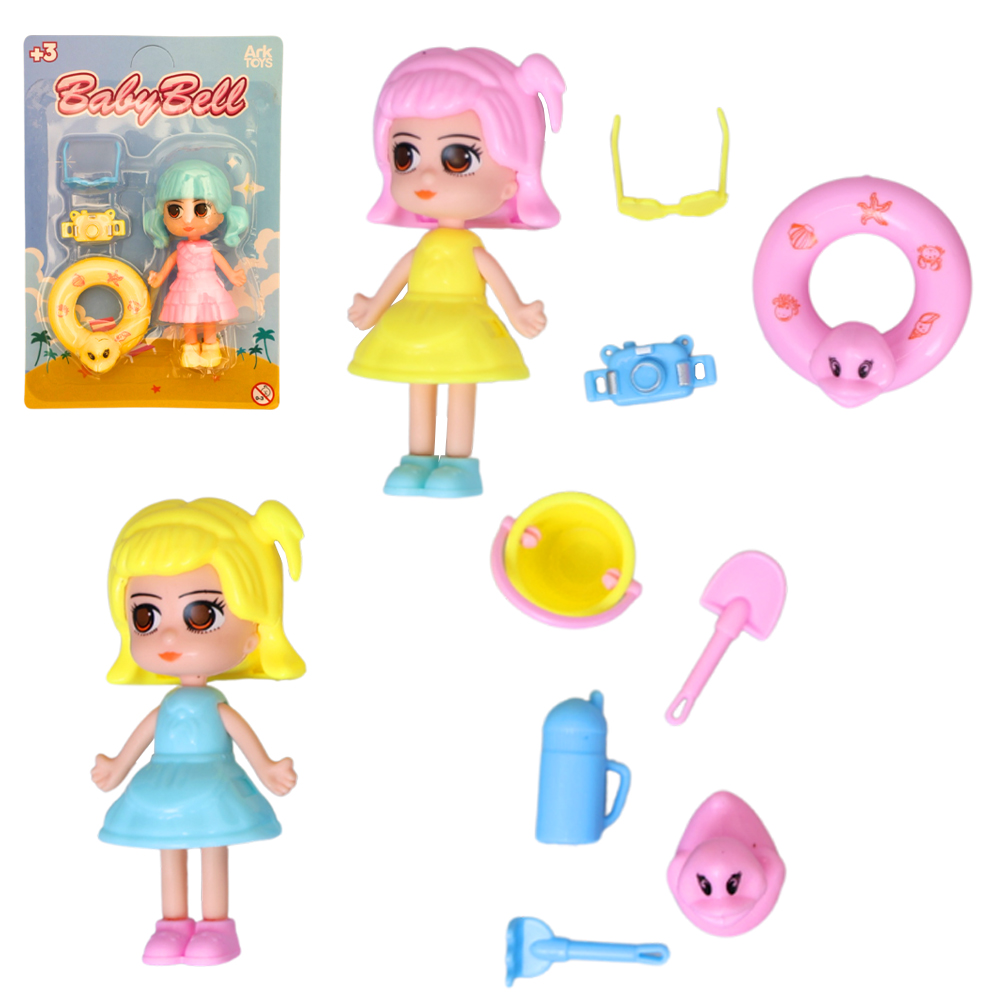 BONECA BABY BELL VERAO COM PATO + ACESSORIOS 6 PECAS