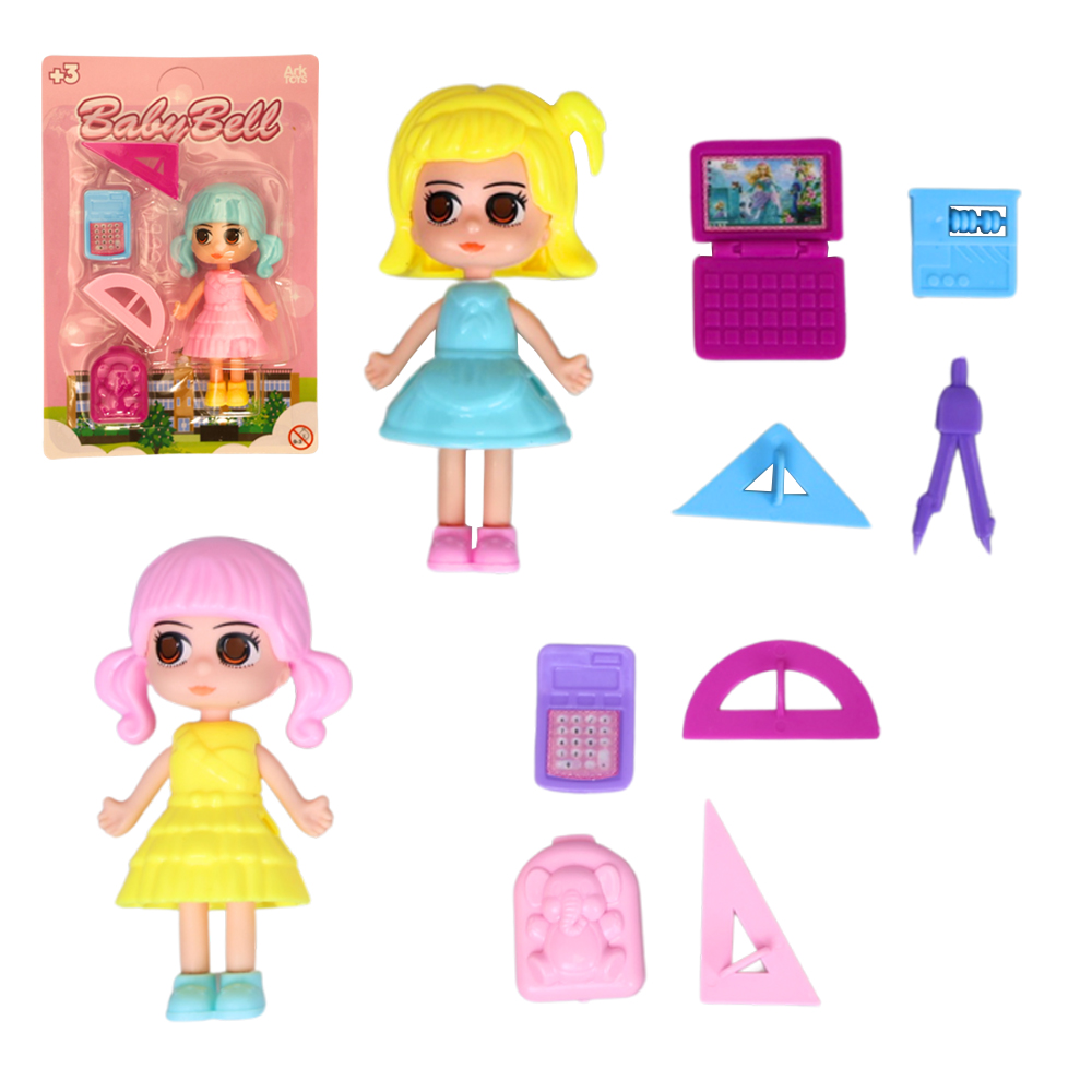 BONECA BABY BELL ESCOLA COM ACESSORIOS 5 PECAS