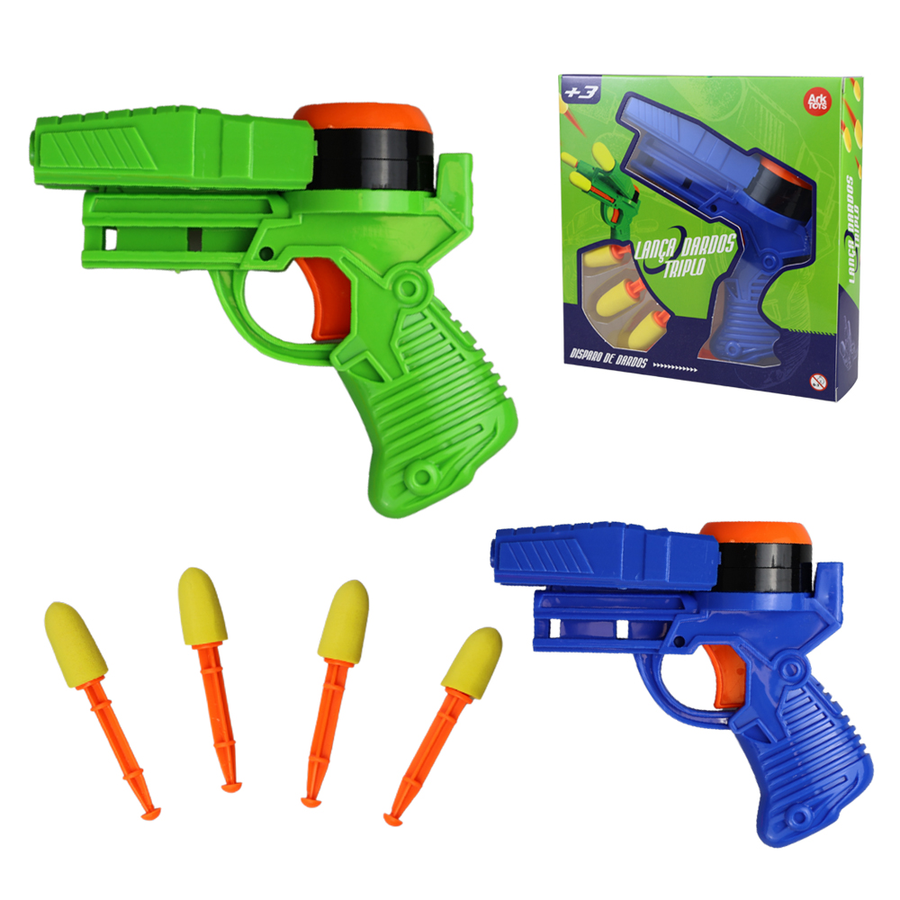 PISTOLA LANCA DARDO ESPUMA COM 4 DARDOS