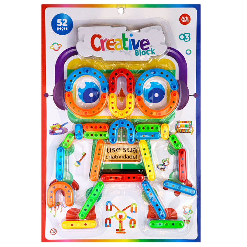 BRINQUEDO MONTA E DESMONTA CREATIVE BLOCK ROBO COM 52 PECAS