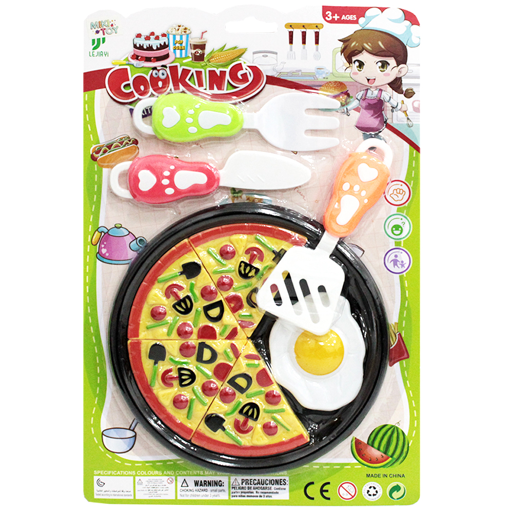 KIT COZINHA INFANTIL COM PIZZA + ESPATULA E ACESSORIOS COOKING 9 PECAS