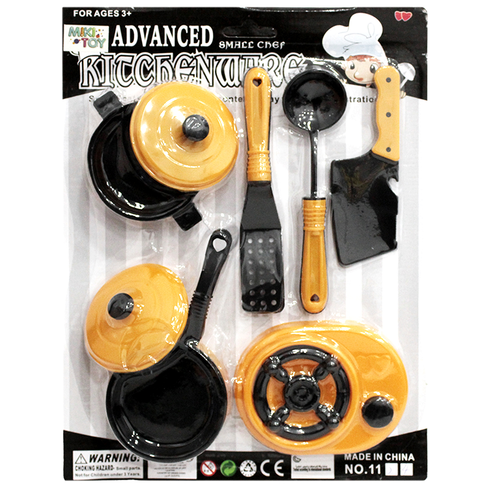 KIT COZINHA INFANTIL COM FOGAO + PANELA E ACESSORIOS KITCCHENWARE 8 PECAS
