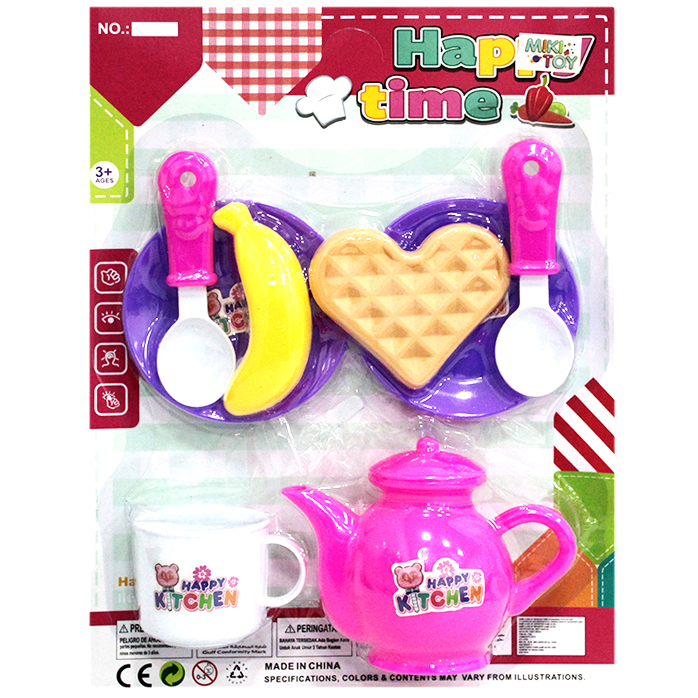 KIT COZINHA INFANTIL CHAZINHO COM BULE + COLHERES E ACESSORIOS HAPPY TIME 8 PECAS