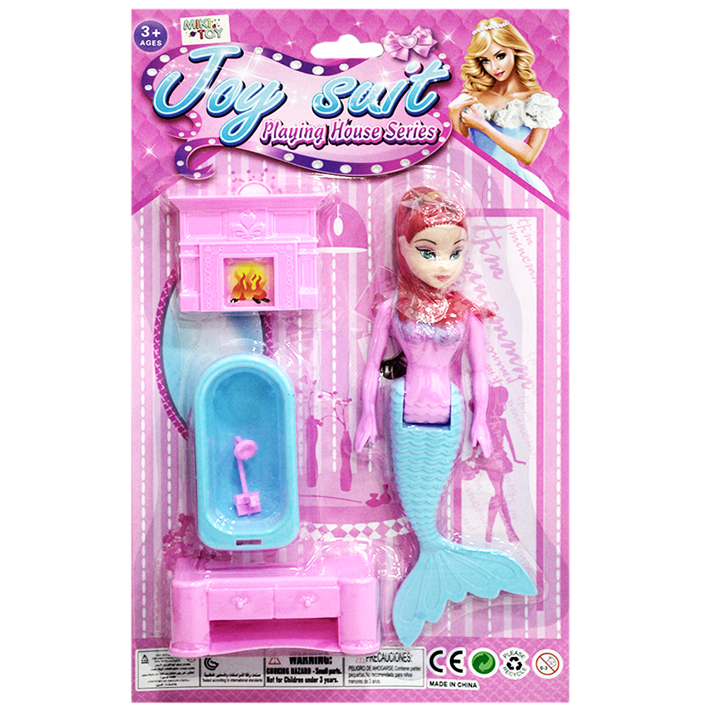 KIT MOVEIS INFANTIL COM BONECA SEREIA + BANHEIRA E ACESSORIOS JOY SUIT 4 PECAS