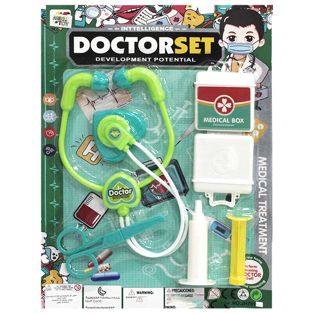 KIT MEDICO INFANTIL COM ESTETOSCOPIO E ACESSORIOS DOCTOR SET 5 PECAS