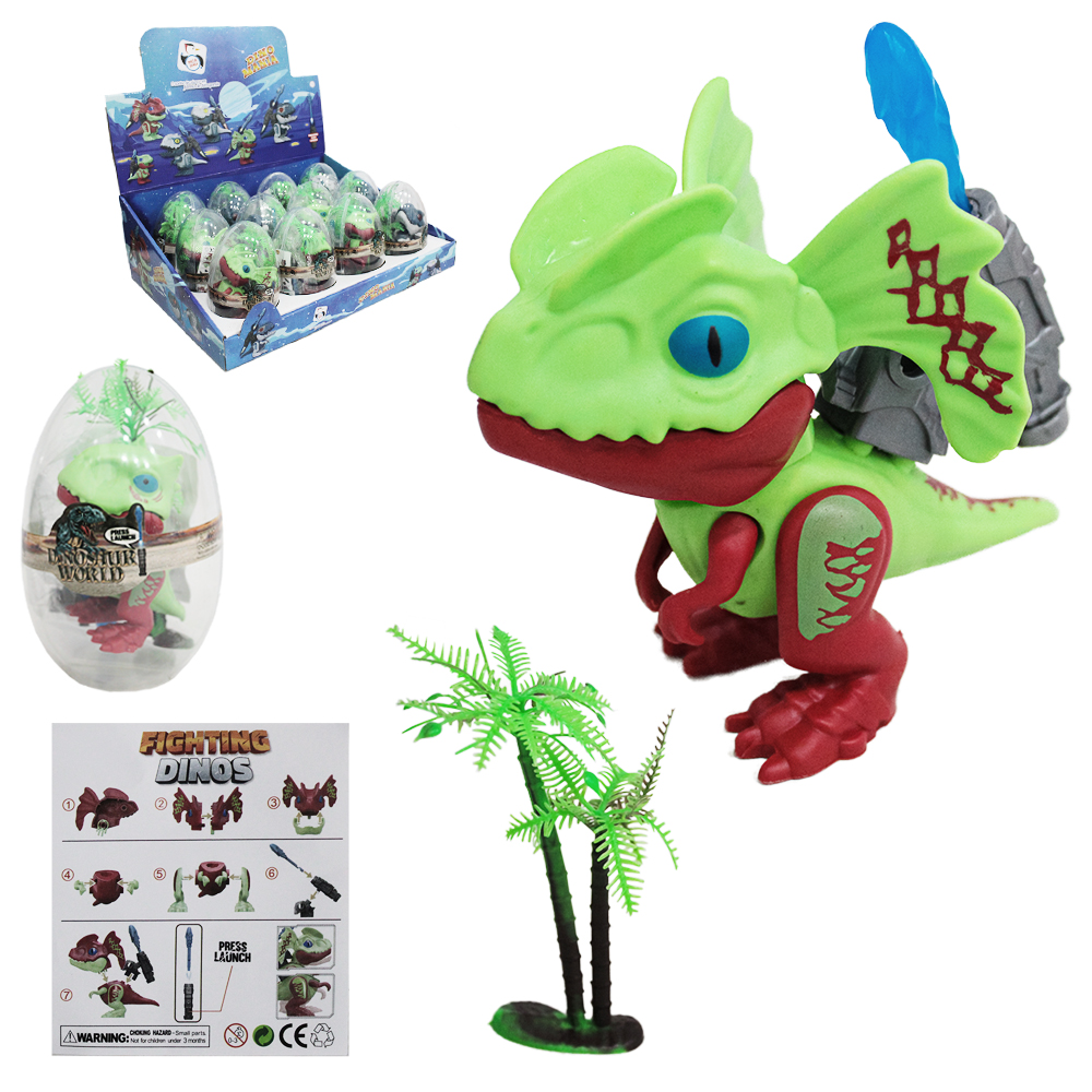 DINOSSAURO MONTA E DESMONTA LANCA MISSIL COM 2 MISSEIS + ACESSORIO DINO MANIA NA CAPSULA OVO DP PLAY