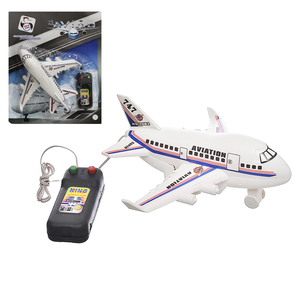 AVIAO COM CONTROLE REMOTO COM FIO A PILHA