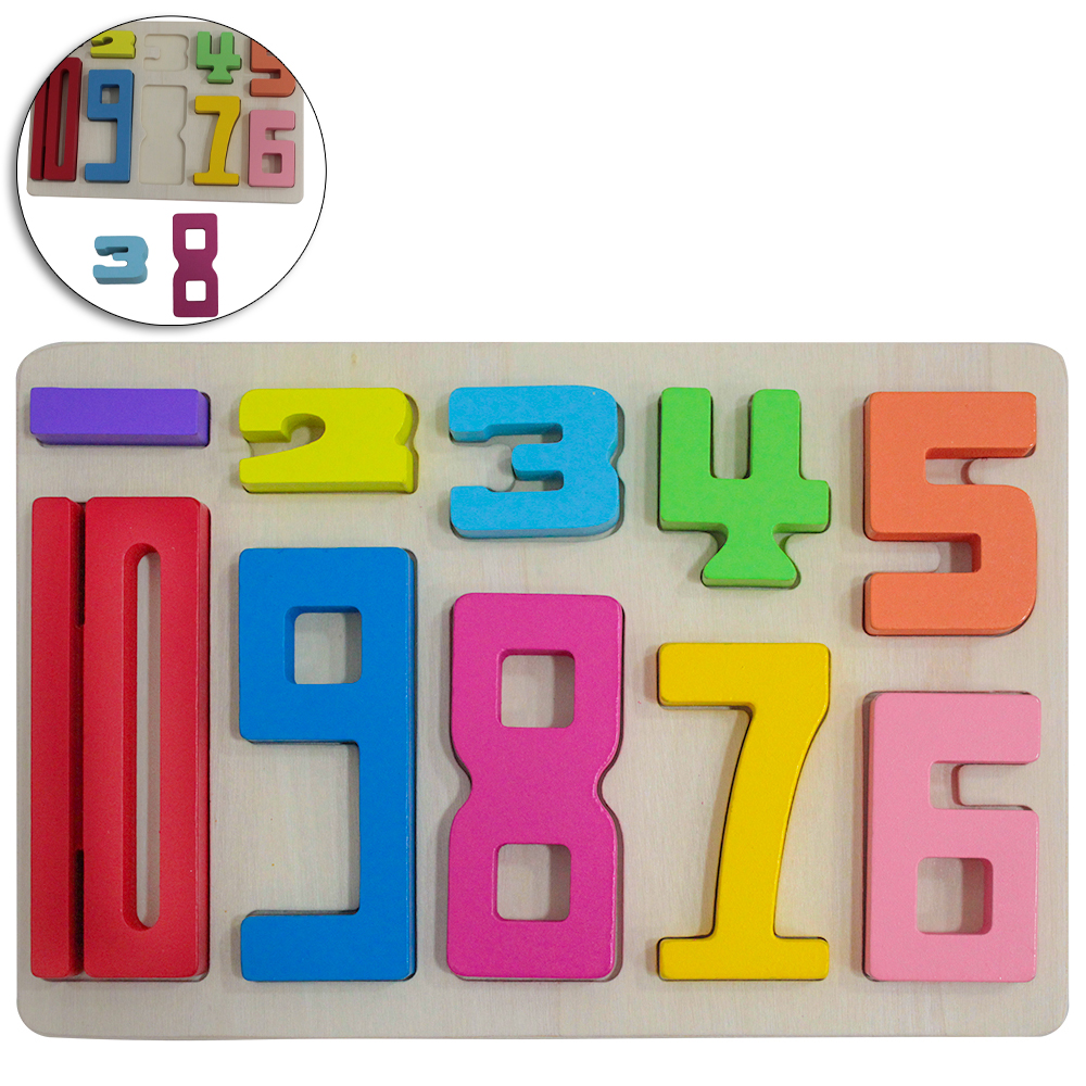 TABULEIRO DIDATICO NUMEROS DE MADEIRA TOP KIDS COM 11 PECAS