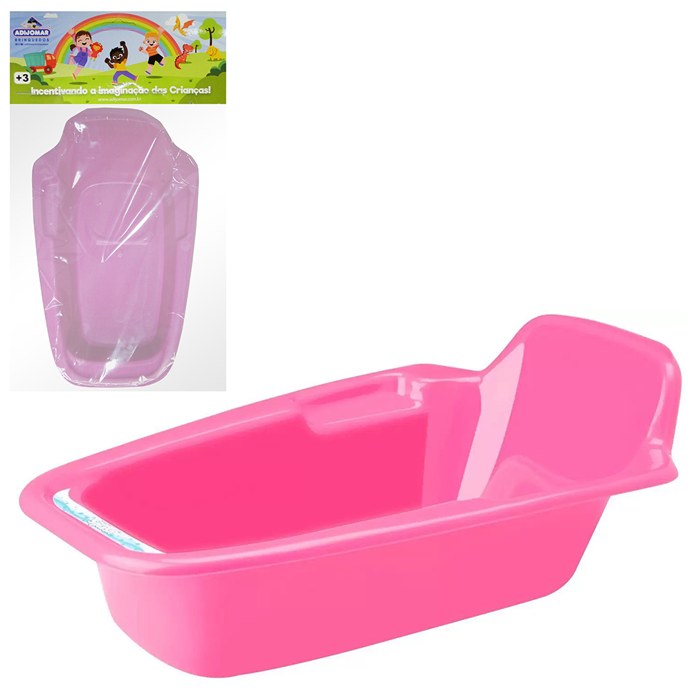 BANHEIRA DE PLASTICO PARA BONECA 30X19X9,5CM NA SOLAPA