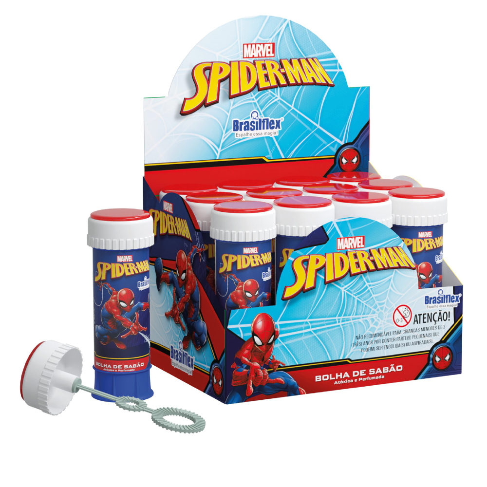 BOLHA DE SABAO HOMEM ARANHA/SPIDER MAN COM JOGO 60ML 11,4X3,8CM DE Ø