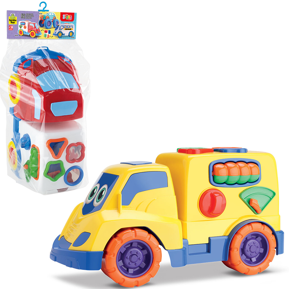 CAMINHAO BABY DIDATICO COLORS COM 4 PECAS 32,5X16X15CM NA SOLAPA