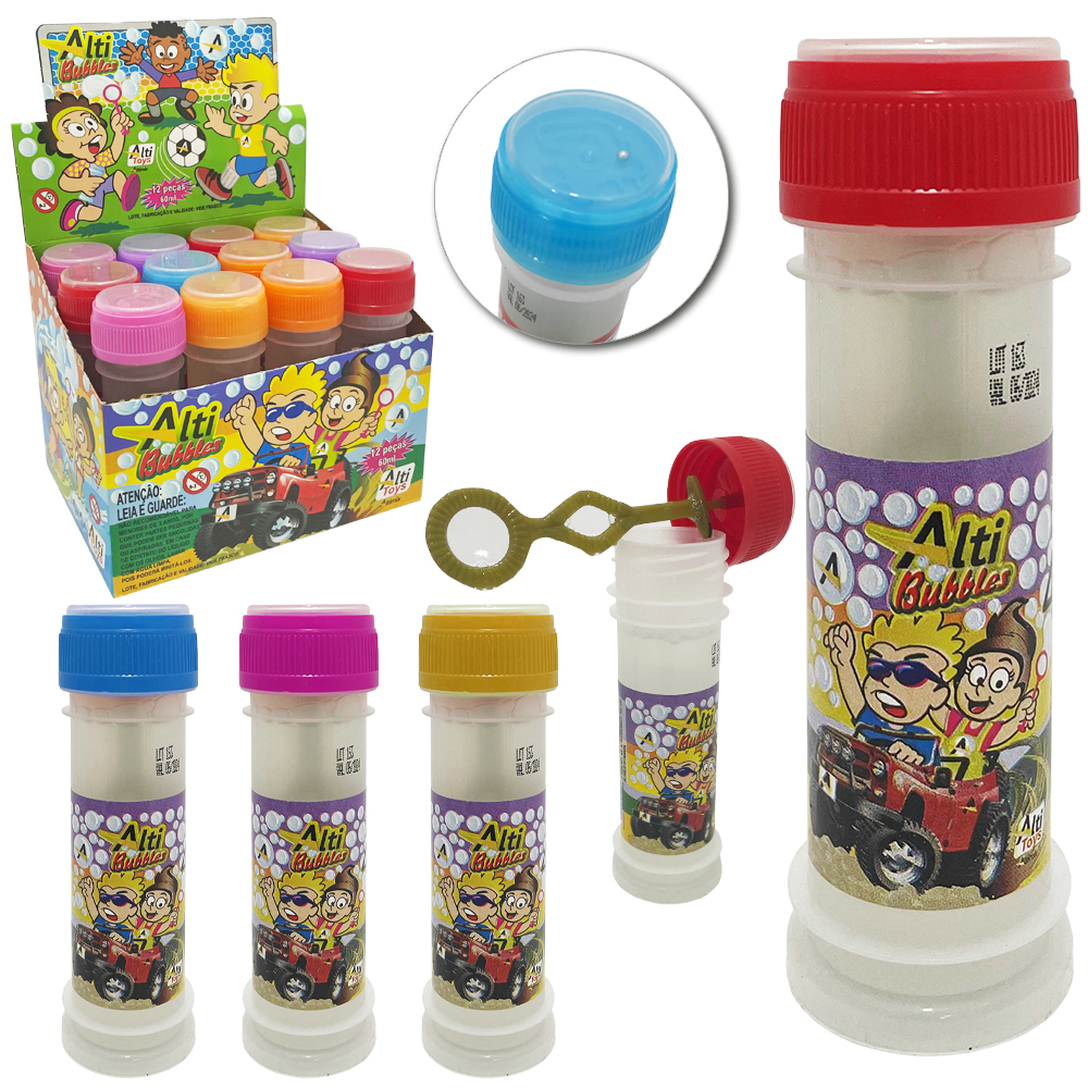 BOLHA DE SABAO ALTI BUBBLES COM JOGO 60ML 11,5X4CM DE Ø