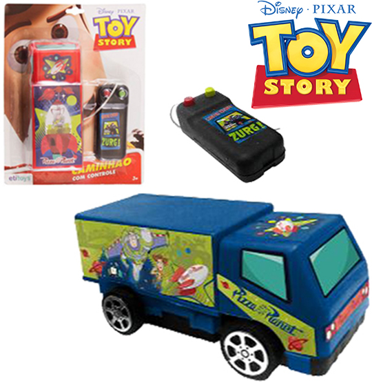 CARRO COM CONTROLE REMOTO COM FIO A PILHA TOY STORY DISNEY