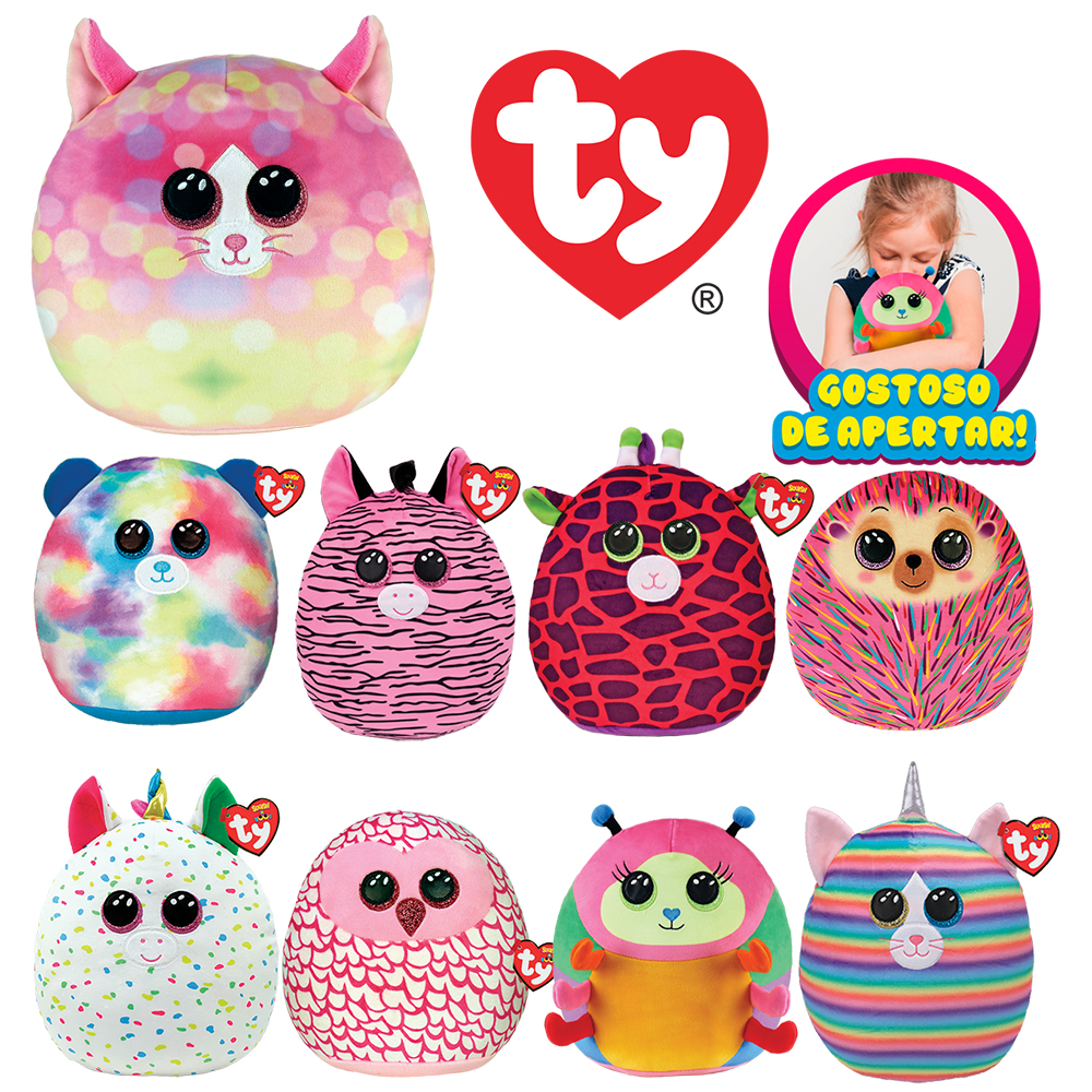BICHINHO DE PELUCIA TY SQUISH A BOOS SORTIDOS 24X20CM 