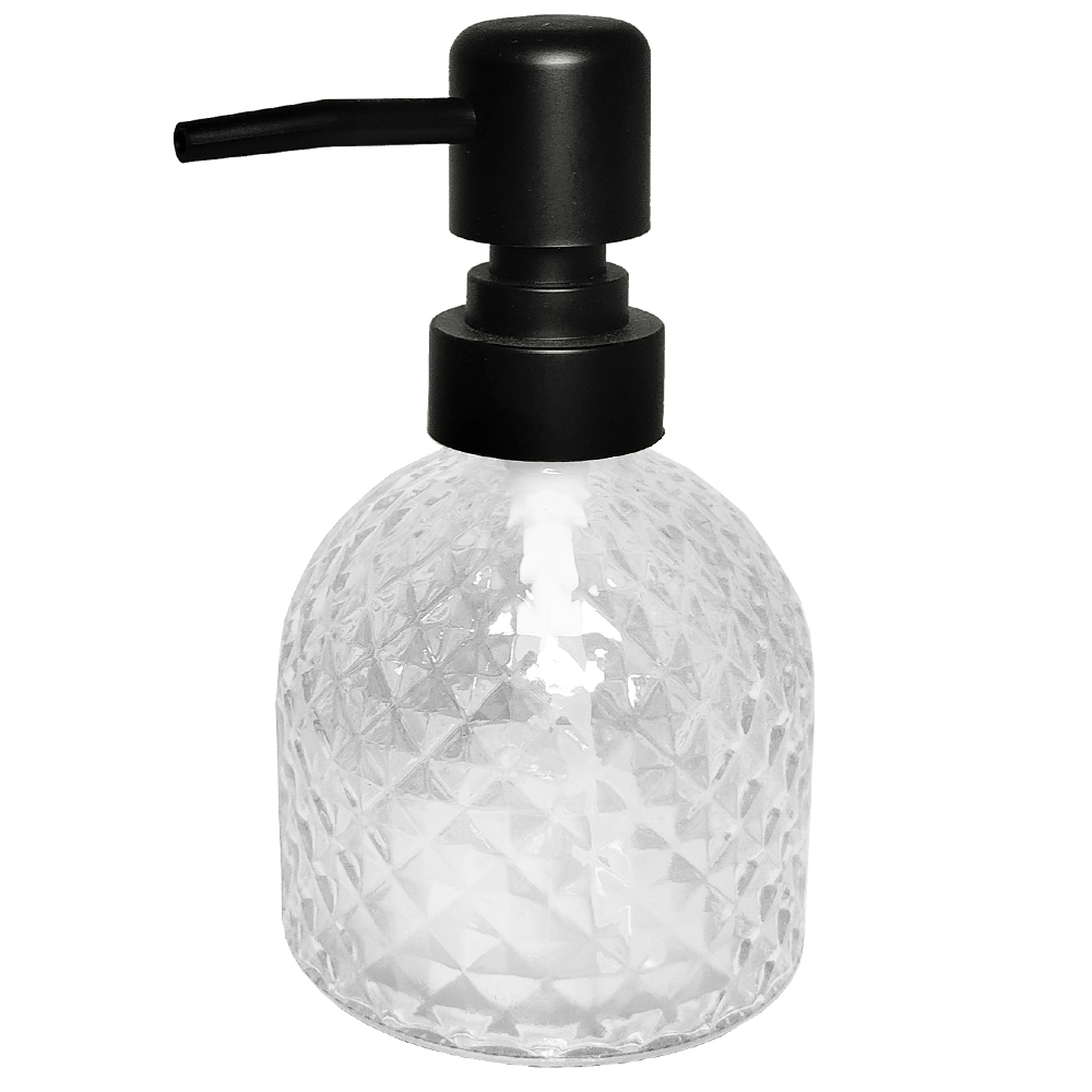 PORTA SABONETE LIQUIDO DE VIDRO REDONDO 220ML
