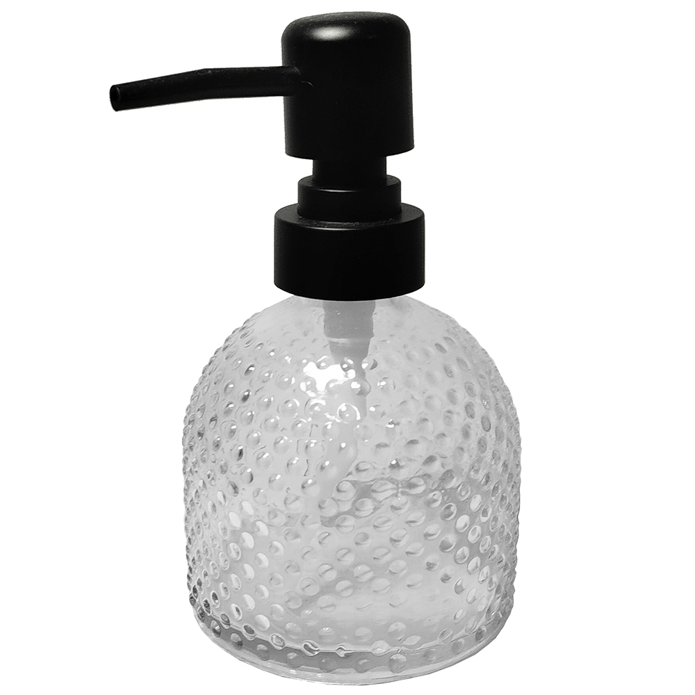 PORTA SABONETE LIQUIDO DE VIDRO REDONDO 220ML